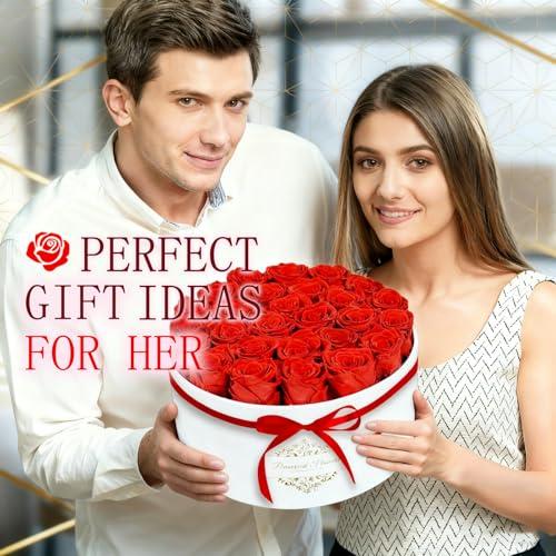 Caja de Lujo con 27 Rosas Preservadas Rojas