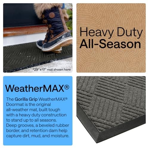 Tapete Gorilla Grip WeatherMAX, Uso Interior/Exterior, 29x17 Diamante Gris