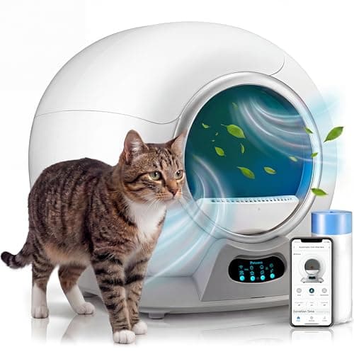 Petcove Automatic Self Cleaning Litter Box for Multiple Cats - PurrTek with Smart App Control (5GHz Wi-Fi), Triple Odor Control, Quiet Operation & Advanced Safety Sensors