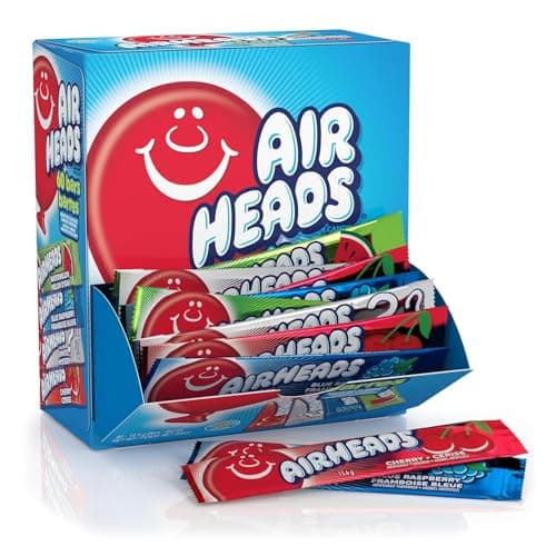 Airheads Full-Size Candy Bars, Assorted Taffy Variety Pack, 60 Count Box (S&S)