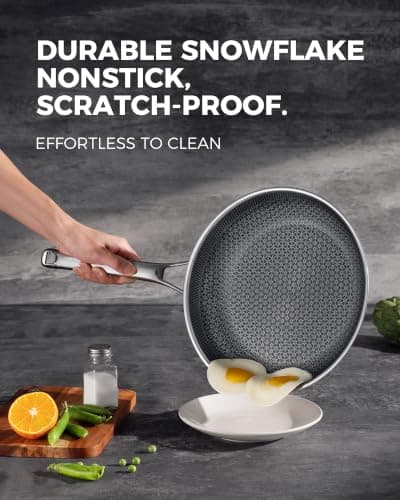 Yonida Non Stick Frying Pans, 12 inch Hybrid Pans with Lid