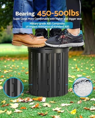 Baño Portátil Mejorado 15'' con Soporte de Papel y 450 Lbs para Exteriores
