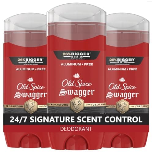 Desodorante Old Spice para Hombre, Sin Aluminio, Aroma Swagger, Paquete de 3 de 3.8 oz