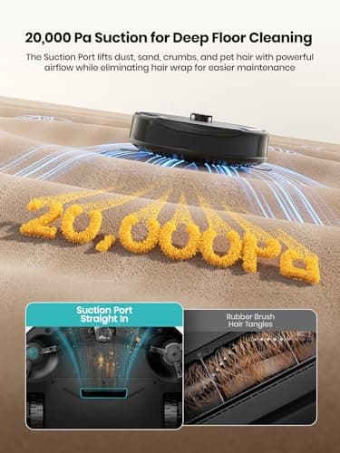 Lefant Robot Vacuum and Mop, 20000Pa Strong Suction, Self-Cleaning Roller Mop with Auto Drying, LiDAR Navigation & Obstacle Avoidance, Tangle-Free Pet Hair, Slim, 5G WiFi, M210 Pro Omni-Dark Gray