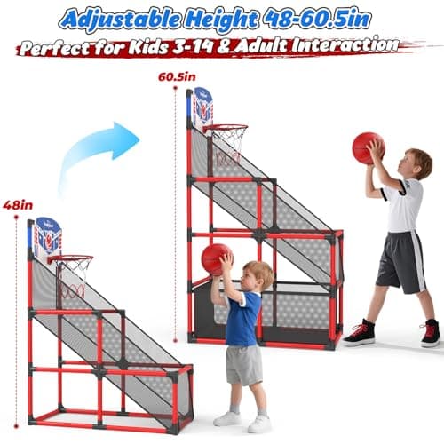 Aro de Básquetbol Arcade Ajustable EagleStone con Marcador LED para Niños