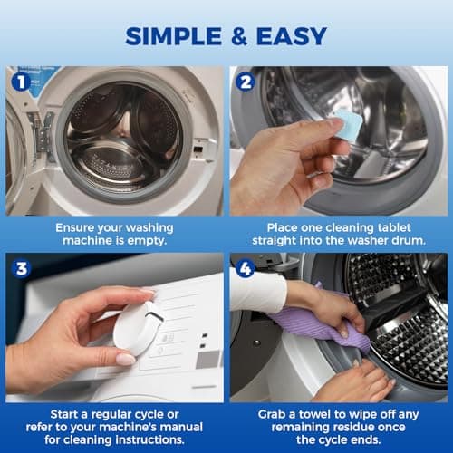 Gihen 48 Washing Machine Cleaner Tablets, Descaler Odor Remover HE Washer