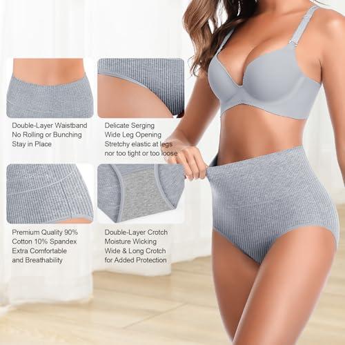 Pantaletas JojoQueen de Algodón Elástico para Mujer, Tiro Alto (M-L)