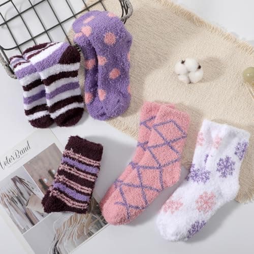 Clothirily Fuzzy Socks for Women, Fluffy Socks Womens, Cozy Slipper Sock