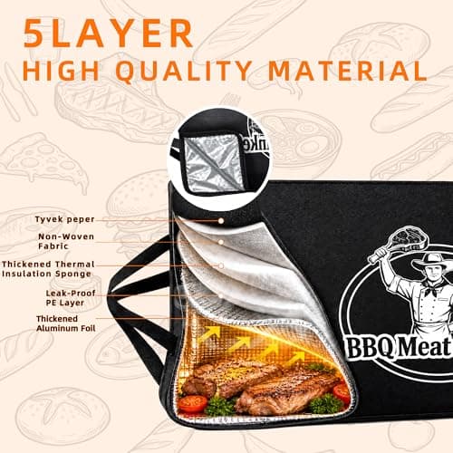 Roseek BBQ Meat Blanket Resting Brisket Bag Rugged 600D Oxford Leakproof Heat Pressed, Father's Day Birthday Wedding Gifts for Men Dad Husband Smoker&Grilling Accessories Backyard Camping Party(21")