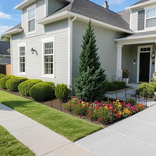 VANCASTLE Barda Decorativa Exterior para Jardín, 10 Paneles, 10.5 pies x 24 pulgadas
