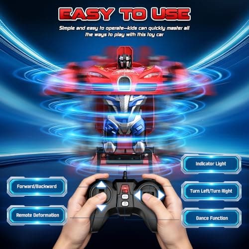 AONEPTR Remote Control Car Becoming Robot Transforming Toys Kids Christmas