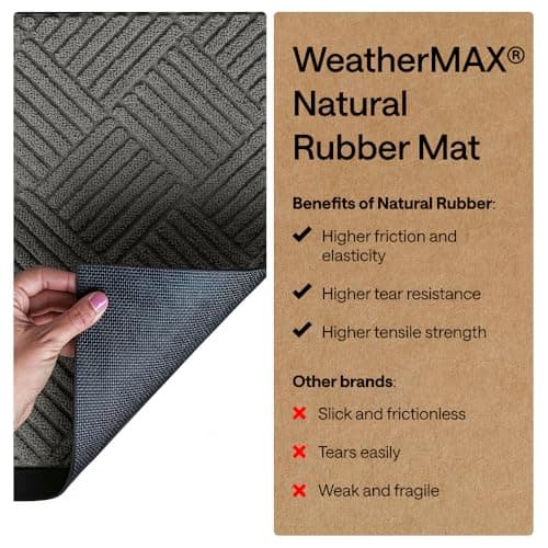 Tapete Gorilla Grip WeatherMAX, Uso Interior/Exterior, 29x17 Diamante Gris