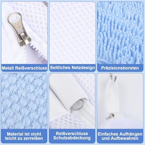 Dntorx: 2 Bolsas para Lavar Zapatos en Lavadora y Secadora, Azul + Blanco
