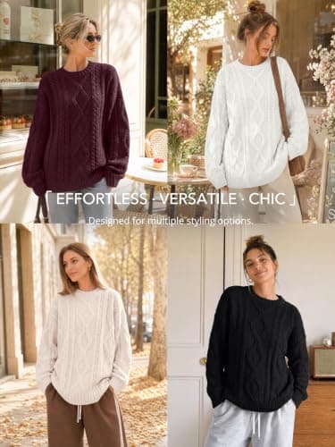 Suéter Tejido Oversize Trendy Queen para Mujer - Crema