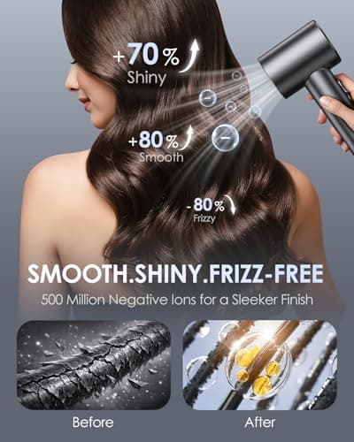 Travel Hair Dryer, Dual Voltage 100-240V Blow Dryer with Diffuser