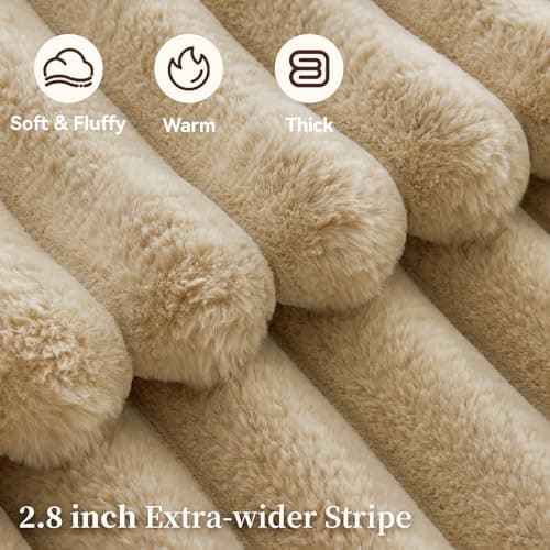 HaloRest Faux Fur Throw Blanket, 1000GSM Thick Fluffy Fur Throw, 60"X80"