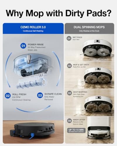 ECOVACS DEEBOT T90 PRO Omni Robot Aspiradora y Trapeador, Succión Potente de 30000Pa