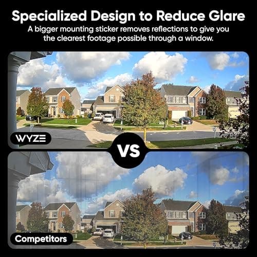 WYZE Window Camera, WiFi Indoor HD Home Security Camera, Upgraded Color Night Vision, Anti-Glare, AI-Powered Motion Detection, Easy & Quick Setup, 24/7 Recording, Works w/Alexa & Google