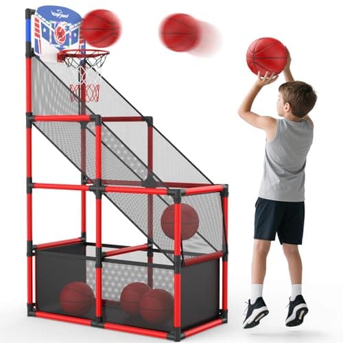 Aro de Básquetbol Arcade Ajustable EagleStone con Marcador LED para Niños