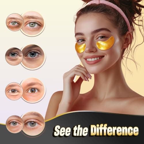 NAZANO 12 Pcs 24K Gold Under Eye Patches - Eye Masks