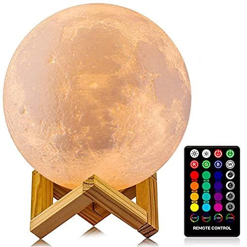 Lámpara Lunar LOGROTATE 3D con 16 Colores y Control Remoto