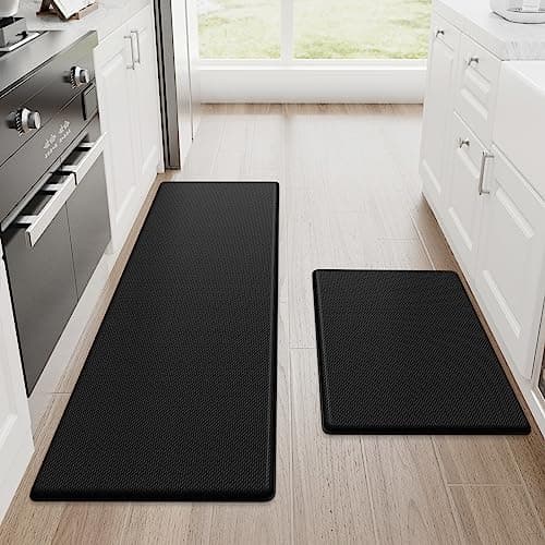 StepRite Kitchen Mats, 2PCS Kitchen Rugs, Cushioned Anti Fatigue Kitchen Mats for Floor, Non-Slip Standing Desk Mat, Waterproof Kitchen Rug Set for Kitchen, Floor, Office, 17.3"x30