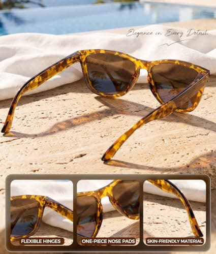 Lentes de sol polarizados QALLY retro para mujer