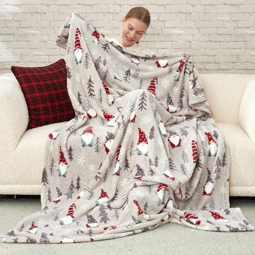 Cozy Bliss Gnome Throw Blanket Christmas Blanket Warm MilkyPlush™ Throw Blanket,Ultra Soft Cozy Blankets for Couch,Sofa and Bed(Xmas Gnome,60"x80")