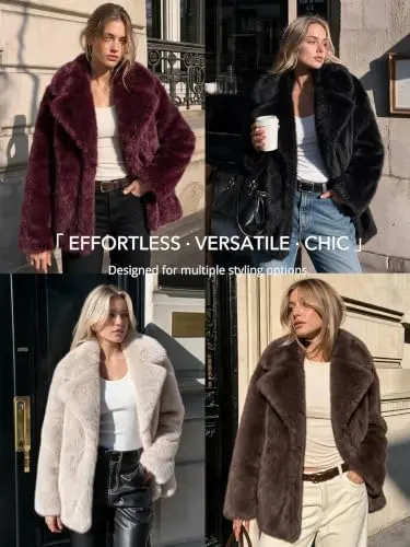 Chamarra de Piel Sintética Trendy Queen para Mujer, Café (Talla S)