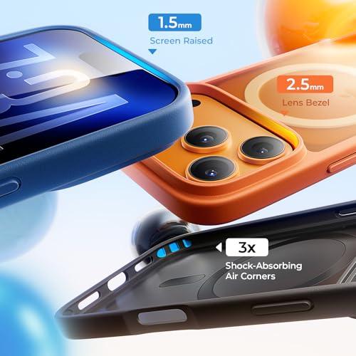 LISEN Set de 3 Fundas Antigolpes para iPhone 17 Pro con MagSafe y Protección Militar (3 Colores)