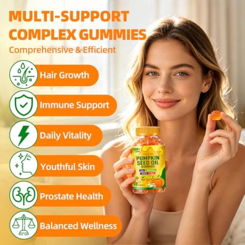 Vorelivital Pumpkin Seed Oil for Hair Growth 60Ct Gummies with Saw Palmetto