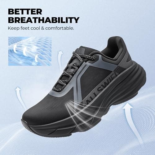ALLSWIFIT Women's Breathable Cushion Fashion Sneakers,Black,7 | Lightweight,Non Slip,Arch Support,Comfort,Workout,Jogging,Gym,Athletic,Workout,Walking,Running,Tennis,Exercise,ActiveAiry