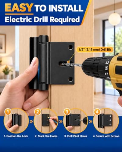 Home Security Front Door Lock, Child Safety Door Reinforcement Lock Latch