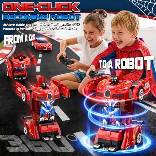 AONEPTR Remote Control Car Becoming Robot Transforming Toys Kids Christmas