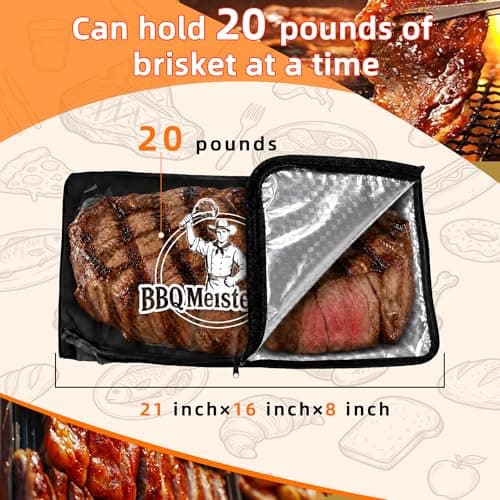 Roseek BBQ Meat Blanket Resting Brisket Bag Rugged 600D Oxford Leakproof Heat Pressed, Father's Day Birthday Wedding Gifts for Men Dad Husband Smoker&Grilling Accessories Backyard Camping Party(21")