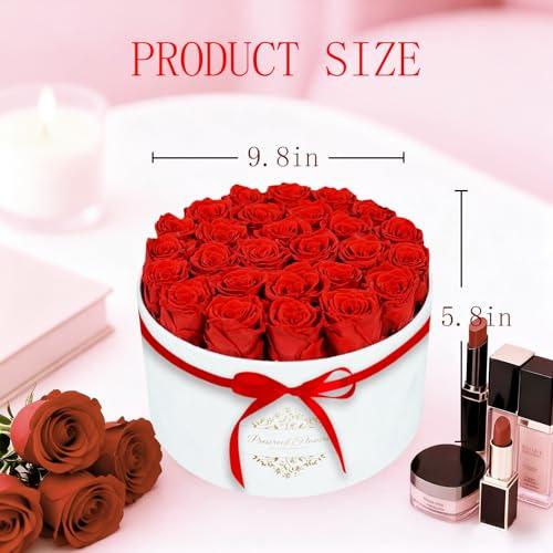 Caja de Lujo con 27 Rosas Preservadas Rojas