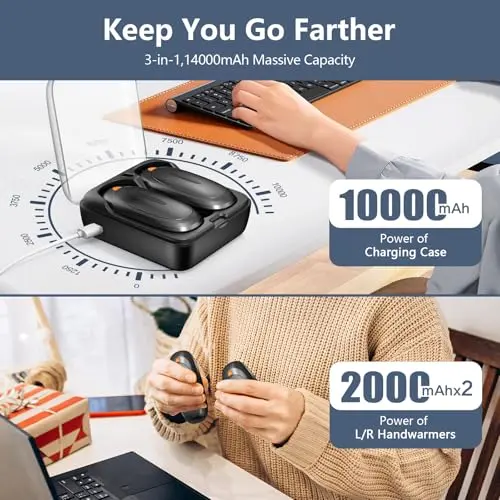 Calentadores de Manos Eléctricos Recargables 3 en 1 (2 Pzas) con Power Bank