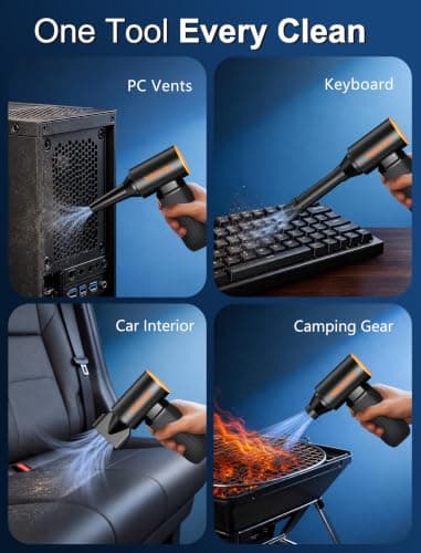 VASSON Compressed Air Duster 260000RPM, Cordless Ultra 3-Speed Adjustable