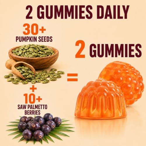 Vorelivital Pumpkin Seed Oil for Hair Growth 60Ct Gummies with Saw Palmetto
