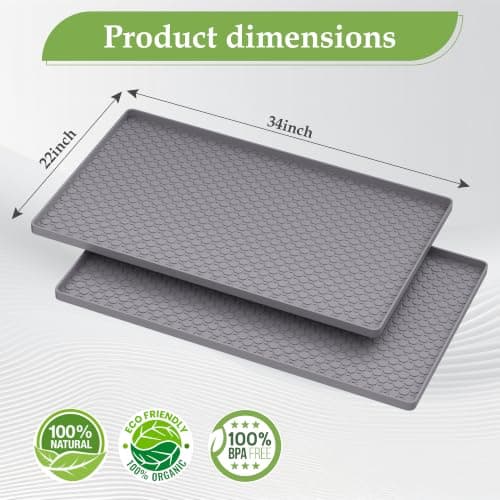Tapete Impermeable para Bajo Fregadero (34"x22") con 4 Contenedores Transparentes: Set Organizador Esencial para Cocina, Baño, Despensa y Hogar