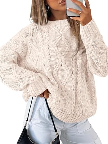 Suéter Tejido Oversize Trendy Queen para Mujer - Crema