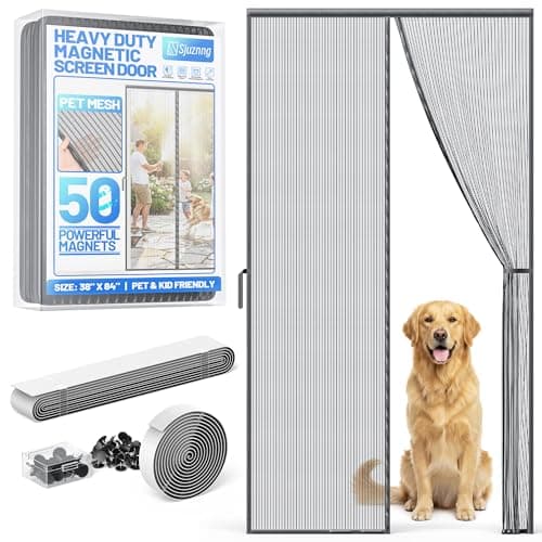 Heavy Duty Magnetic Screen Door Mesh, Door Net Screen with 50 Magnets