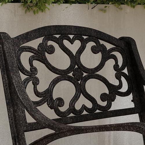 Set de 2 Sillas Homestyles de Aluminio Fundido para Exterior con Descansabrazos, Bronce