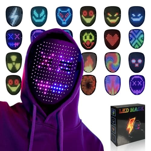 MOYACA Led Mask Light up Mask Gesture Sensing, Kids Cool Toys Men Boys Gift
