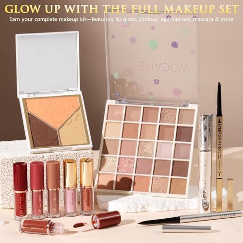 Teen Girl Gifts Trendy Stuff, 10 Positive Affirmation Cards & Empowering Challenges to Unlock 10 Wrapped Makeup Gift Set Motivational Birthday Christmas Gift Stocking Stuffers for