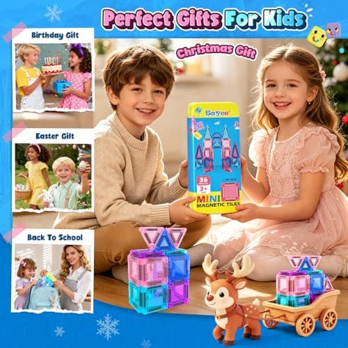 Mini Magnetic Tiles Kids Toys Travel Essential Games STEM Educational Toys