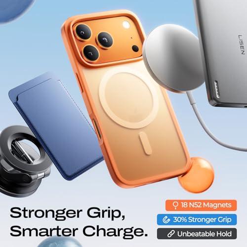 LISEN Set de 3 Fundas Antigolpes para iPhone 17 Pro con MagSafe y Protección Militar (3 Colores)