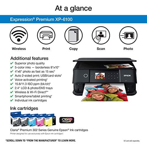 Impresora Epson Expression Premium XP-6100 Multifuncional Inalámbrica a Color
