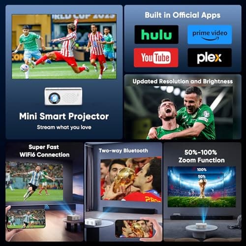 Proyector Inteligente TMY 1080P: ¡Netflix y YouTube al Instante!