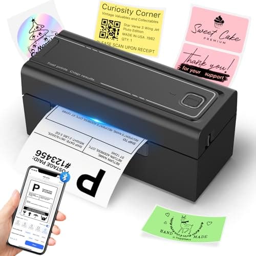 Hoorola Bluetooth Thermal Label Printer, Wireless 4x6 Shipping Label Printer for Small Business & Shipping Packages, Support iPhone, Android, Windows, macOS, Work for Amazon, Shopi